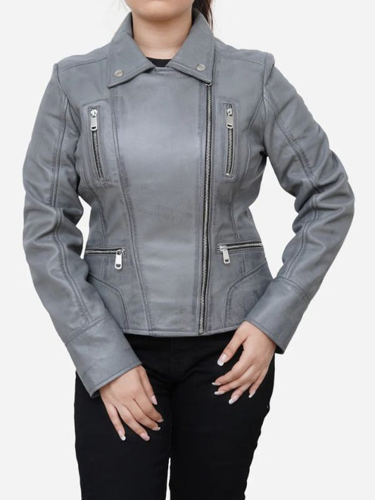 Ladies Biker Leather Jacket