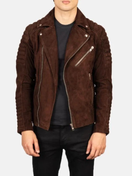 Men's Armand Mocha Suede Biker Jacket