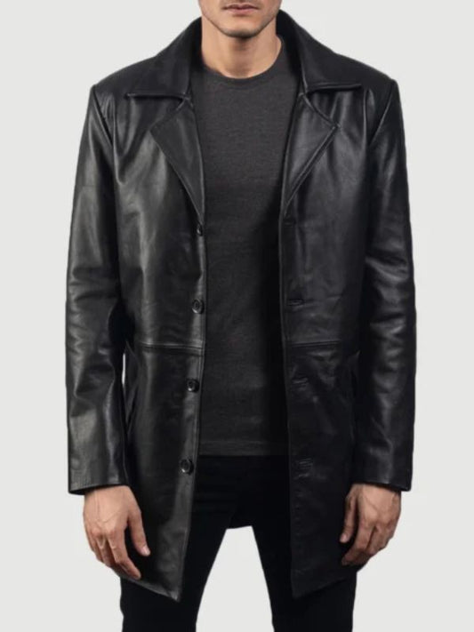 Men's Classmith Black Leather Coat