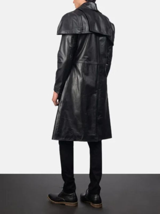 Mens Leather Duster Coat Full Length