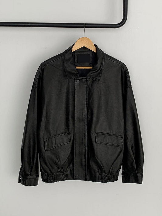 90s Vintage Womens Oversized Black Bomber Jacket