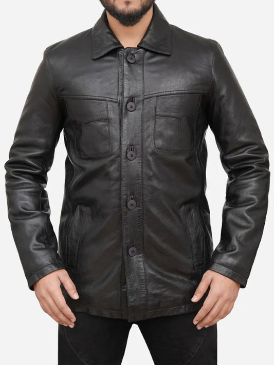 Ronnie Vintage Style Frye Trucker Leather Jacket