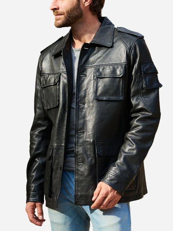 Charisma Men's Leather Trucker Jacket