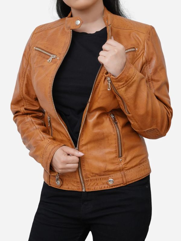 Womens Leather Motorcycle Jacket