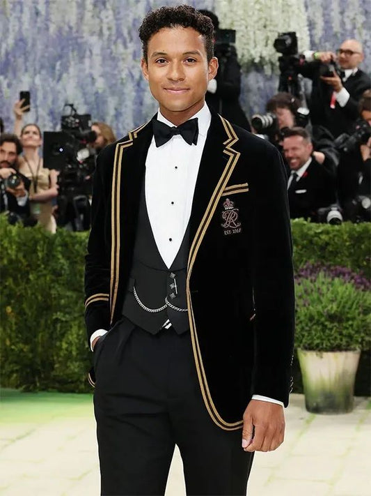 Jaafar Jackson Met Gala 2026 Black and Gold Polo Ralph Lauren Tuxedo