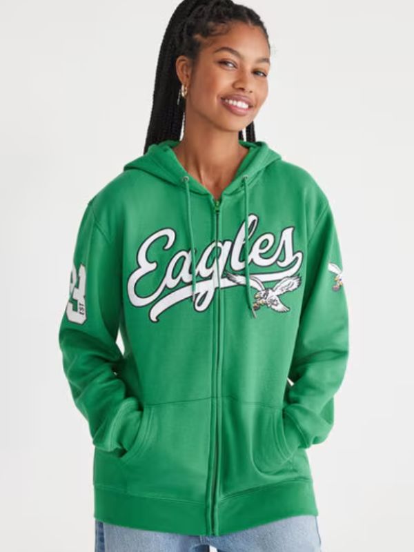 Outerwear Trends Aeropostale Eagles Script Full-Zip Hoodie