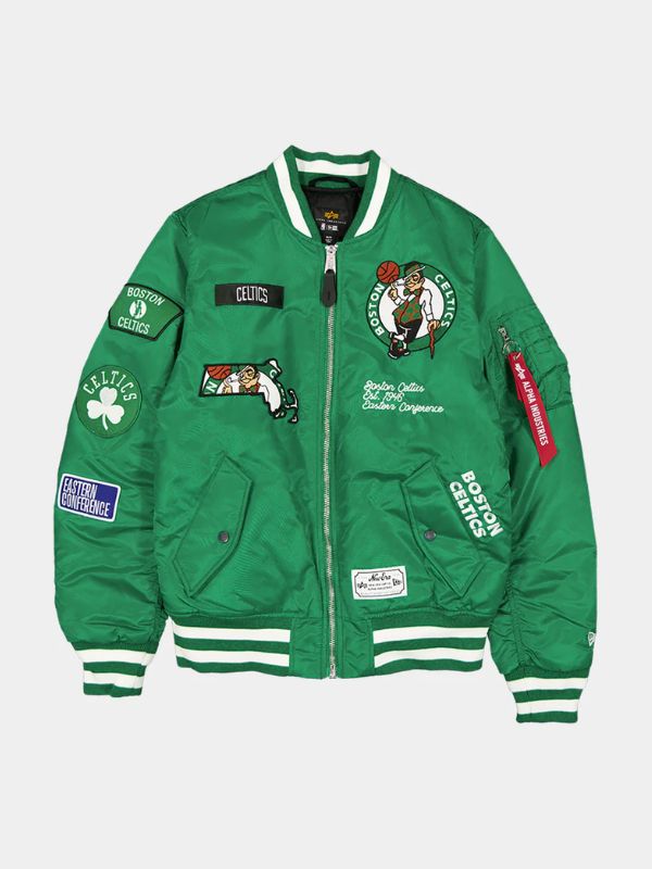 Outerwear Trends Alpha Industries Boston Celtics MA-1 Bomber Jacket