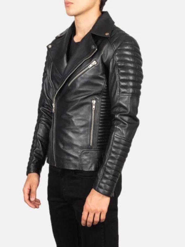 Outerwear Trends Armand Black Leather Biker Jacket