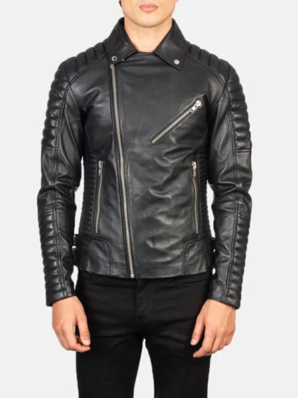 Outerwear Trends Armand Black Leather Biker Jacket