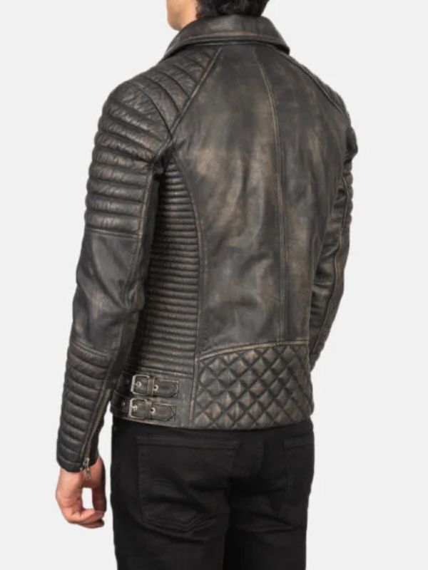 Outerwear Trends Armand Distressed Brown Leather Biker Jacket