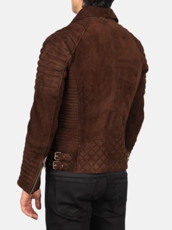 Outerwear Trends Armand Mocha Suede Biker Jacket