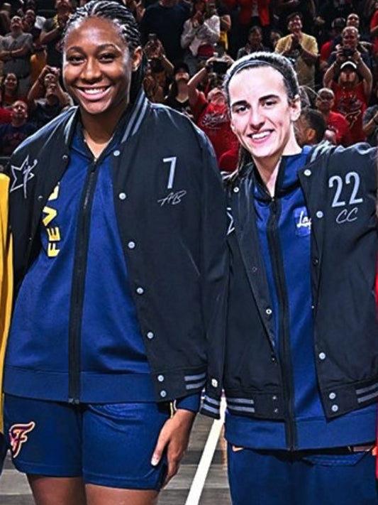 Outerwear Trends Caitlin Clark 2025 Indiana Fever All-Stars Bomber Jacket