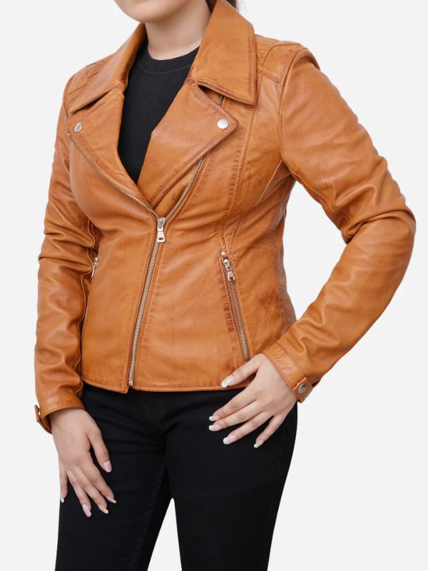 Outerwear Trends Catalina Motorcycle Distressed Brown Leather Jacket