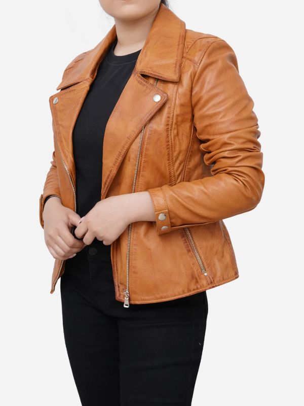 Outerwear Trends Catalina Motorcycle Distressed Brown Leather Jacket