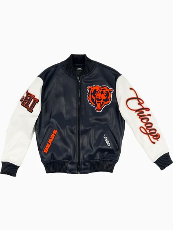 Outerwear Trends Chicago Bears Leather Varsity Jacket