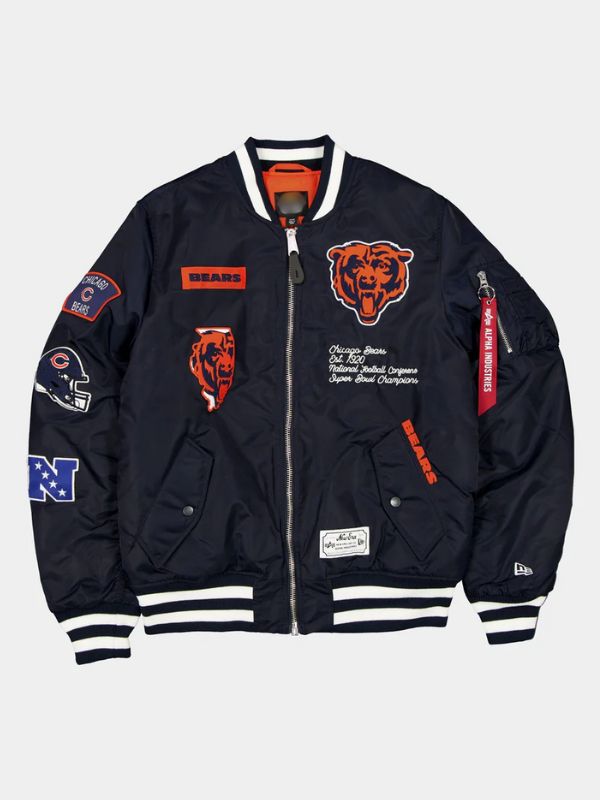 Outerwear Trends Chicago Bears X Alpha X New Era MA- 1 Bomber Jacket