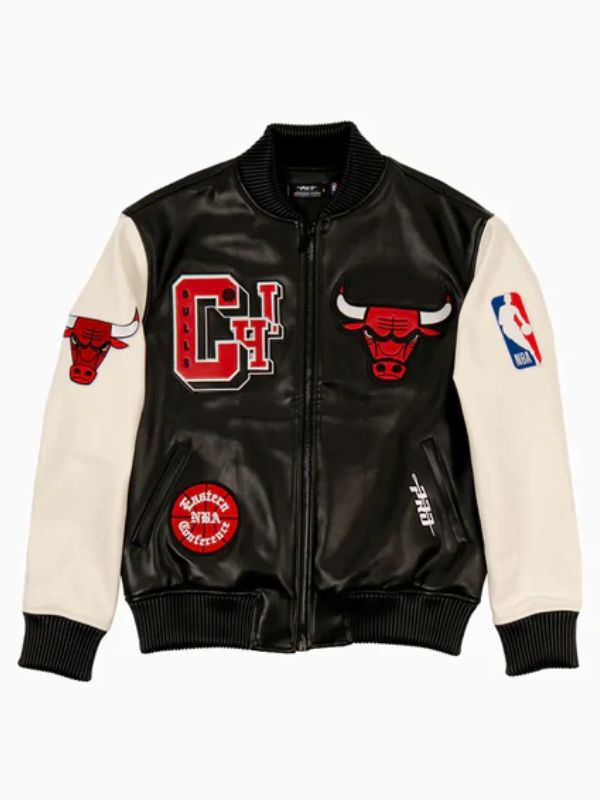 Outerwear Trends Chicago Bulls Leather Varsity Jacket