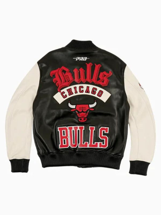 Outerwear Trends Chicago Bulls Leather Varsity Jacket
