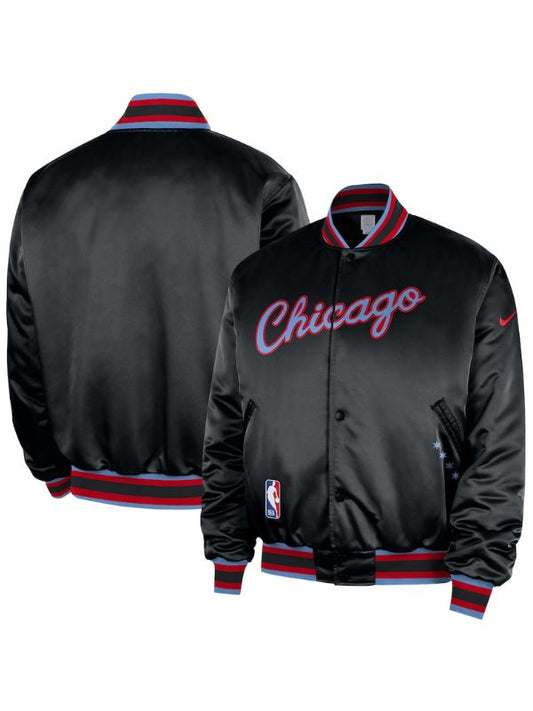 Outerwear Trends Chicago Bulls Nike Black 2025/26 Courtside Bomber Jacket
