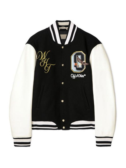 Outerwear Trends Cryst Fresco Oval Lea Wool Varsity Jacket