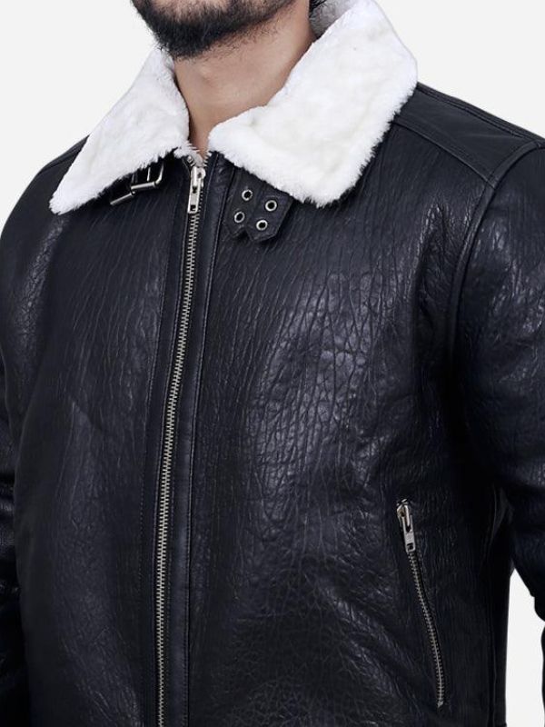 Outerwear Trends Dalton Black B3 Bomber Leather Jacket for Men