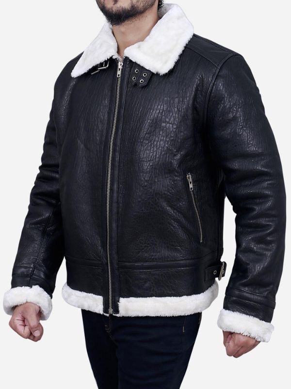 Outerwear Trends Dalton Black B3 Bomber Leather Jacket for Men