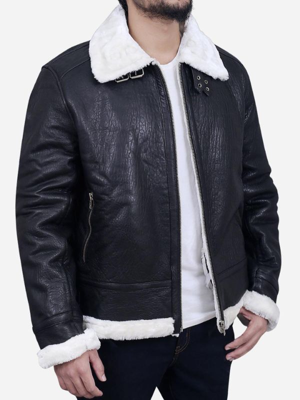 Outerwear Trends Dalton Black B3 Bomber Leather Jacket for Men