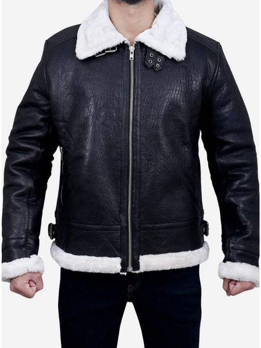 Outerwear Trends Dalton Black B3 Bomber Leather Jacket for Men