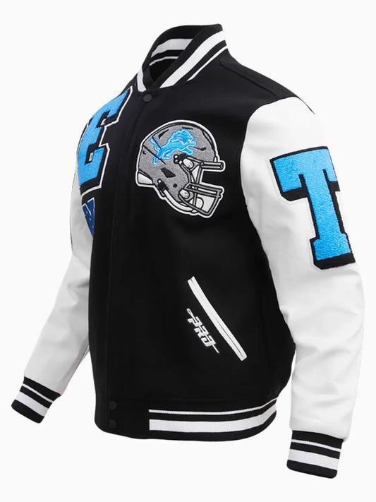 Outerwear Trends Detroit Lions Mash Up Rib Wool Varsity Jacket