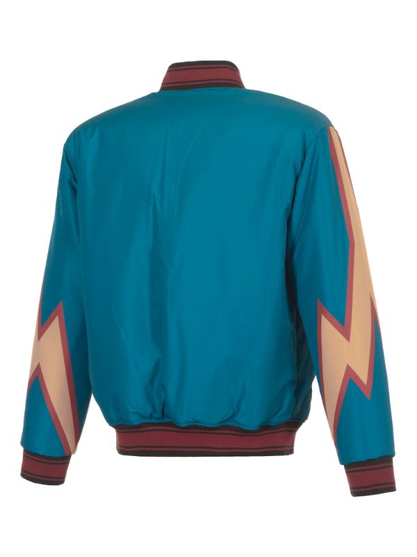 Outerwear Trends Detroit Pistons JH Design Black/Teal Reversible Jacket