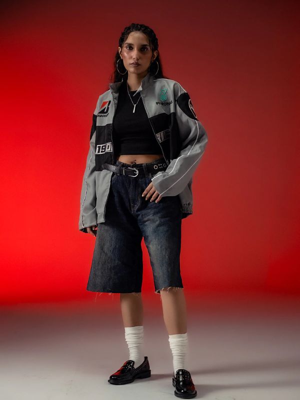 Outerwear Trends Drift Grey Racer Jacket