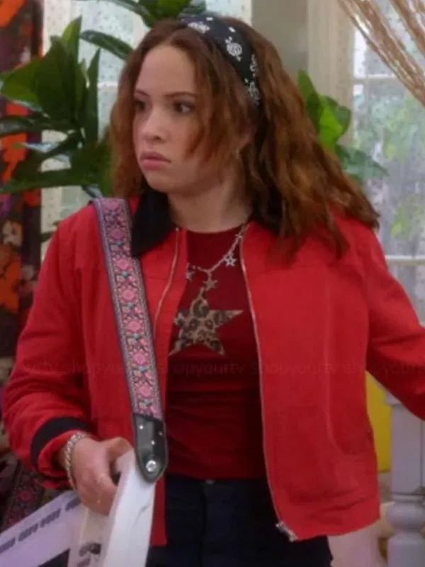 Outerwear Trends Electric Bloom S01 Carmen B. Sanchez Red Jacket