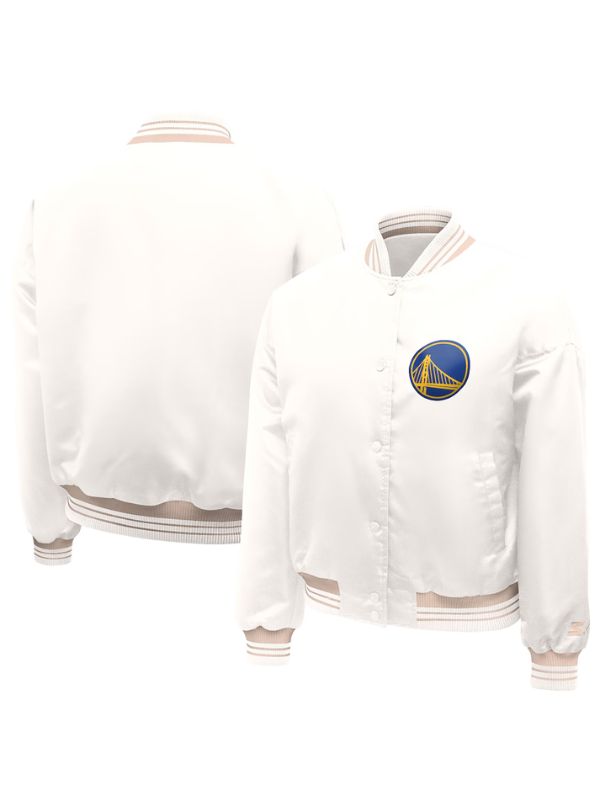 Outerwear Trends Golden State Warriors Starter Cream Printed Logo Varsity Jacket