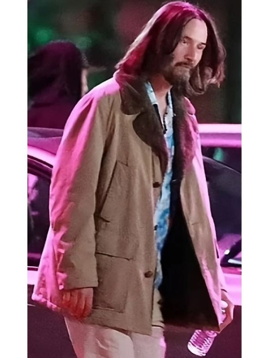 Outerwear Trends Good Fortune Keanu Reeves Shearling Coat