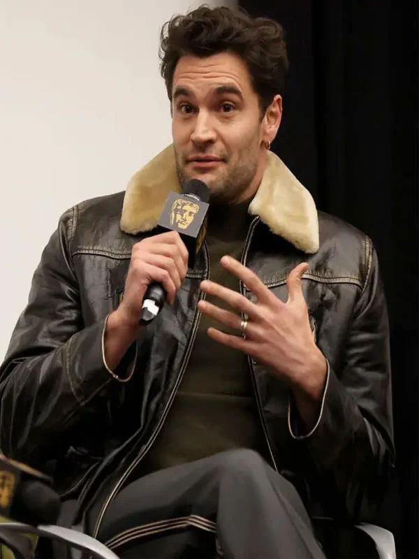 Outerwear Trends Hedda BAFTA Screening Tom Bateman Shearling Jacket