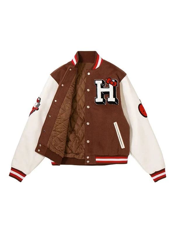 Outerwear Trends Hello Kitty Bomber Varsity Jacket