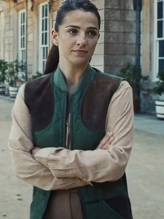 Outerwear Trends Industry S03 Marisa Abela Green Vest