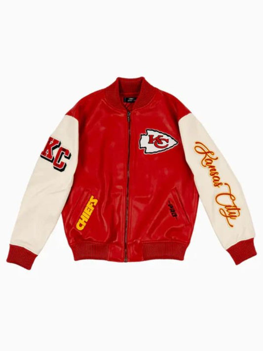 Outerwear Trends Kansas City Chiefs Leather Varsity Jacket