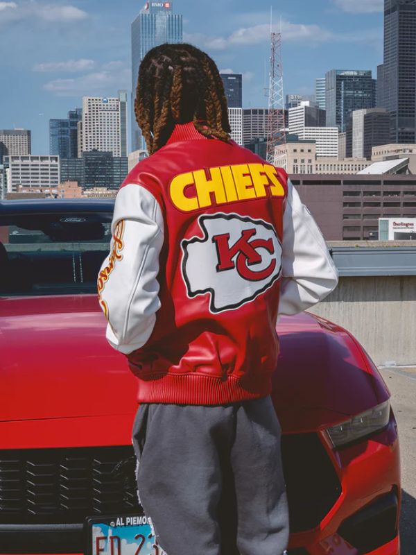 Outerwear Trends Kansas City Chiefs Leather Varsity Jacket