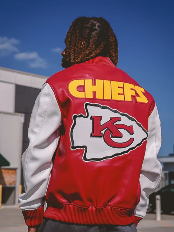Outerwear Trends Kansas City Chiefs Leather Varsity Jacket