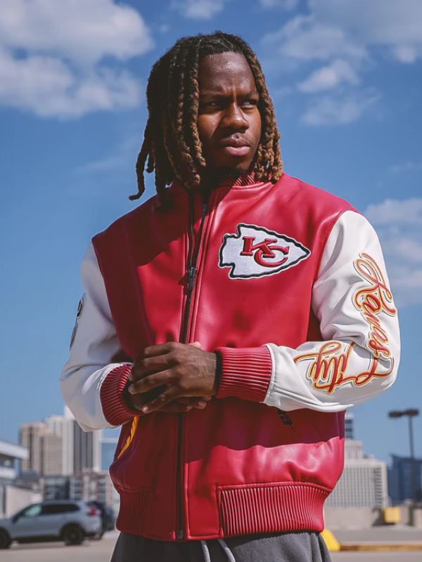 Outerwear Trends Kansas City Chiefs Leather Varsity Jacket