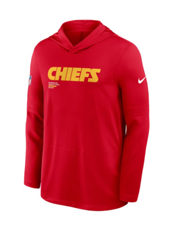 Outerwear Trends Kansas City Chiefs Sideline Performance Long Sleeve Hoodie T-Shirt