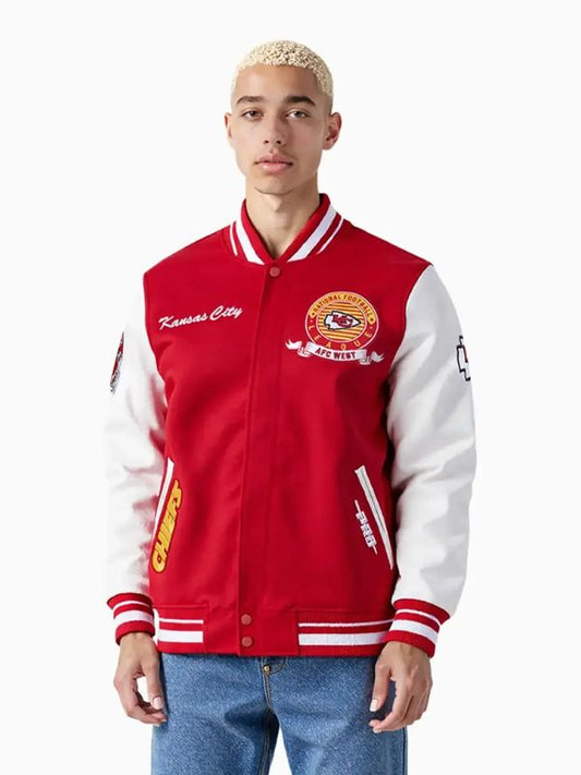 Outerwear Trends Kansas City Chiefs Team Badge Rib Wool Varsity Jacket