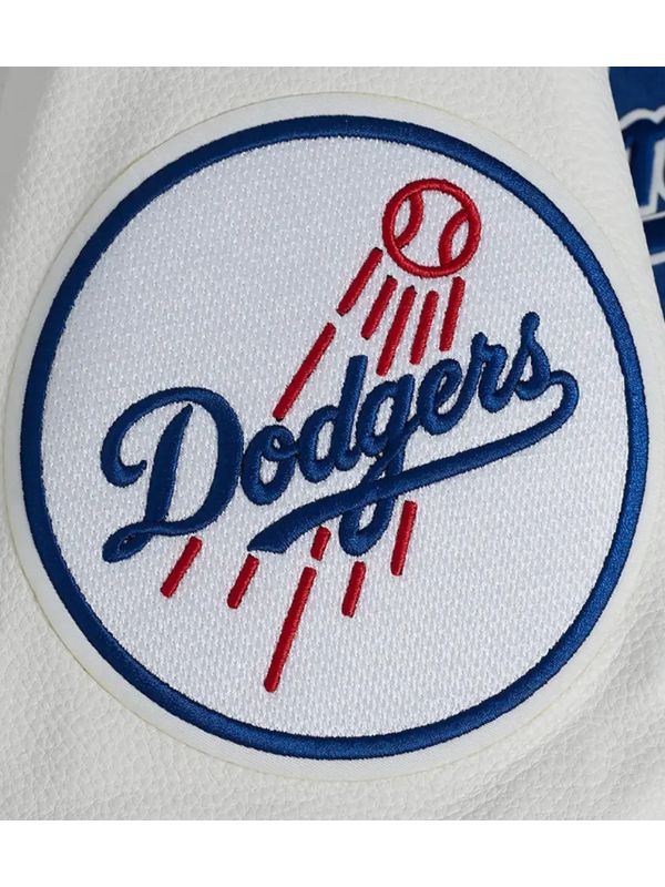 Outerwear Trends LA Dodgers Area Code Rib Wool Varsity Jacket