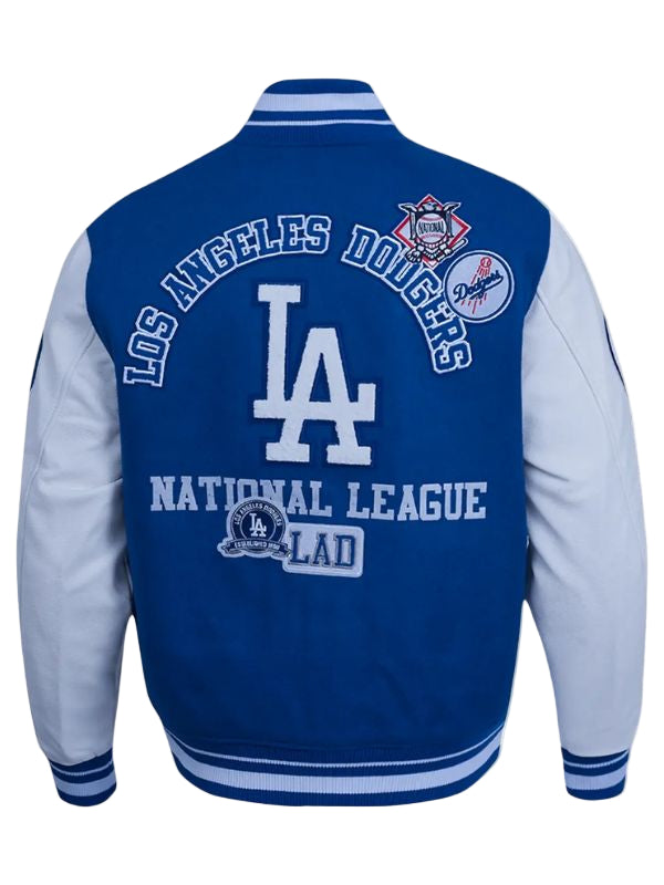 Outerwear Trends LA Dodgers Area Code Rib Wool Varsity Jacket