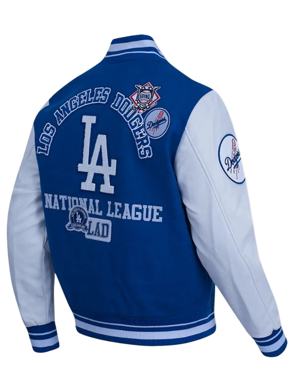 Outerwear Trends LA Dodgers Area Code Rib Wool Varsity Jacket
