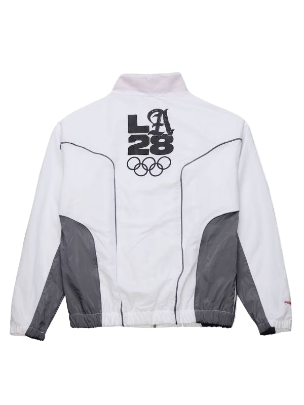 Outerwear Trends LA28 White Full-Zip Windbreaker Jacket