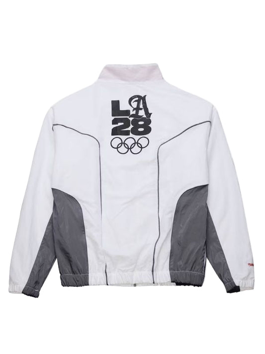 Outerwear Trends LA28 White Full-Zip Windbreaker Jacket