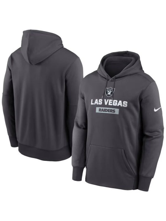 Outerwear Trends Las Vegas Raiders Nike Anthracite Toss Sweep Performance Hoodie