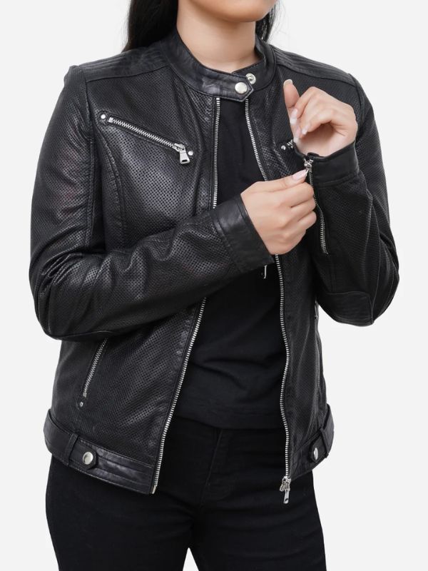 Outerwear Trends Layla Motorcycle Black Vintage Leather Jacket